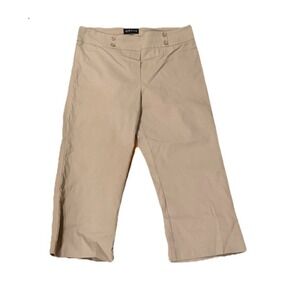Rekucci Khaki Straight Leg Dress Pants Women's Size 14‎ Cropped Pull On Pants